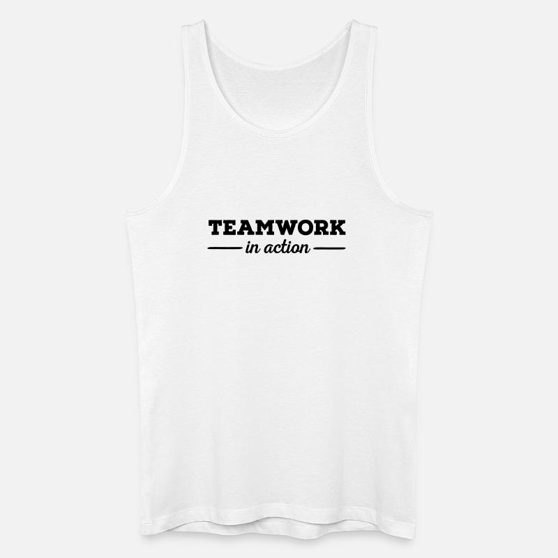 6061912 121161696 Teamwork - Männer Bio Tank Top - Weiß