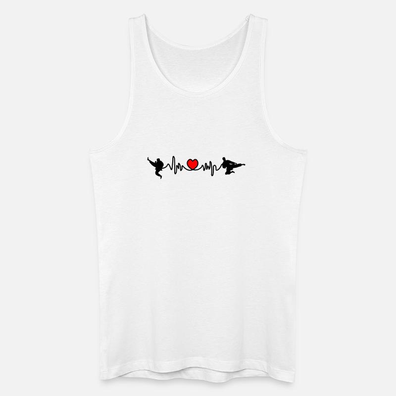 Karate Cardio oder Herzfrequenz mit Karate-Kicks - Männer Bio Tank Top - Weiß
