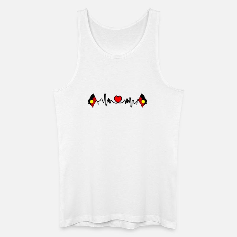 Herzfrequenz-Cardio für Aborigines - Männer Bio Tank Top - Weiß