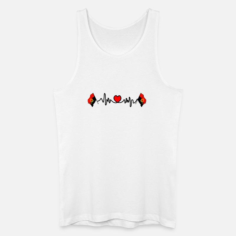 Herzfrequenz-Cardio für Angola - Männer Bio Tank Top - Weiß
