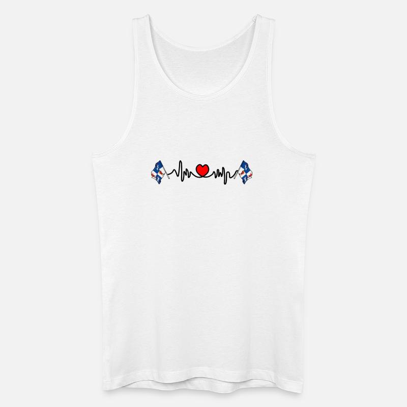 Norrbotten Herzfrequenz-Design - Männer Bio Tank Top - Weiß
