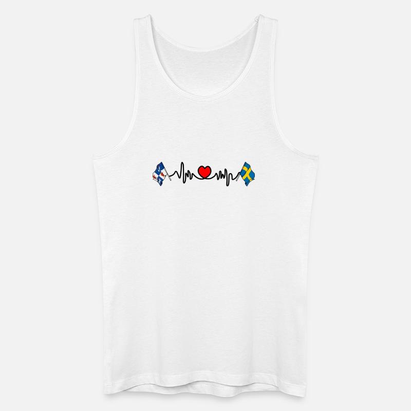 Herzfrequenz-Hotline Norrbotten & Schweden - Männer Bio Tank Top - Weiß