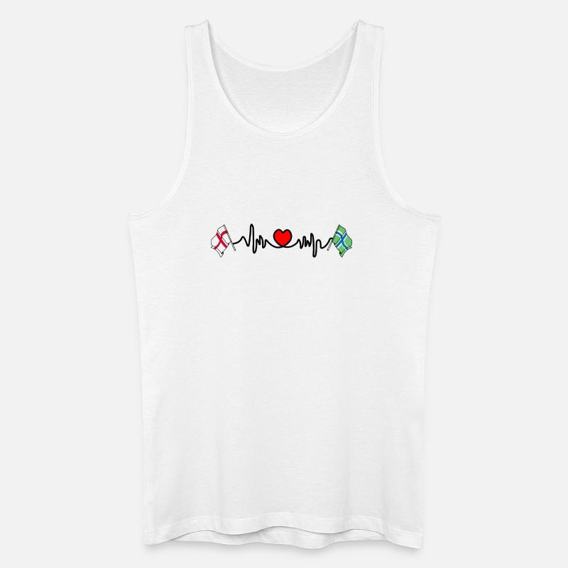 Herzfrequenz in Gloucestershire & England - Männer Bio Tank Top - Weiß