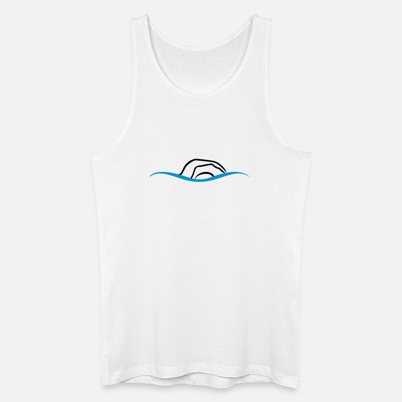 schwimmen - Männer Bio Tank Top - Weiß