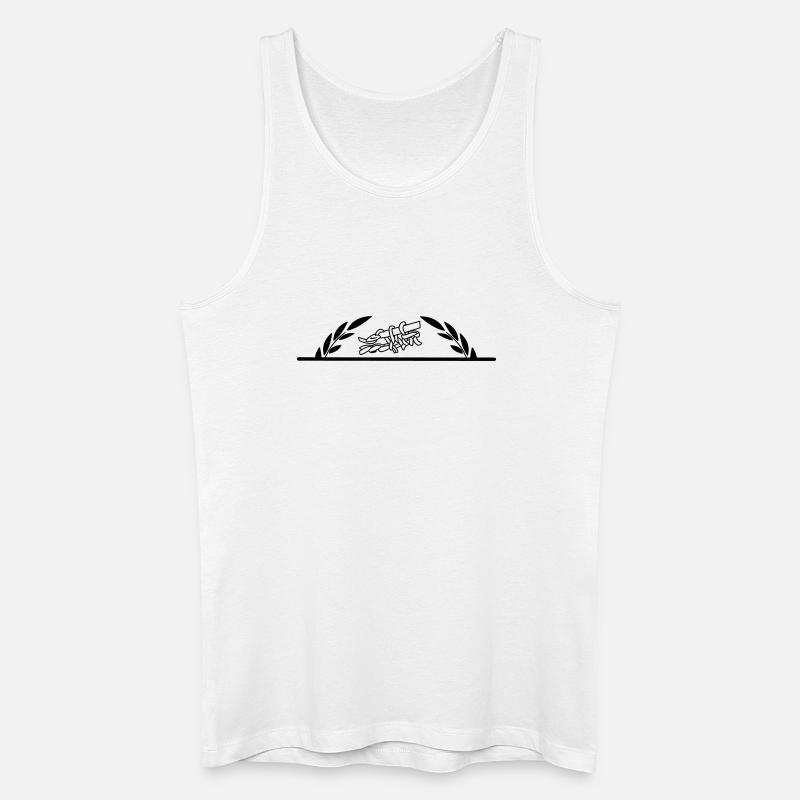 Häkeln mit halbem Lorbeerkranz - Männer Bio Tank Top - Weiß