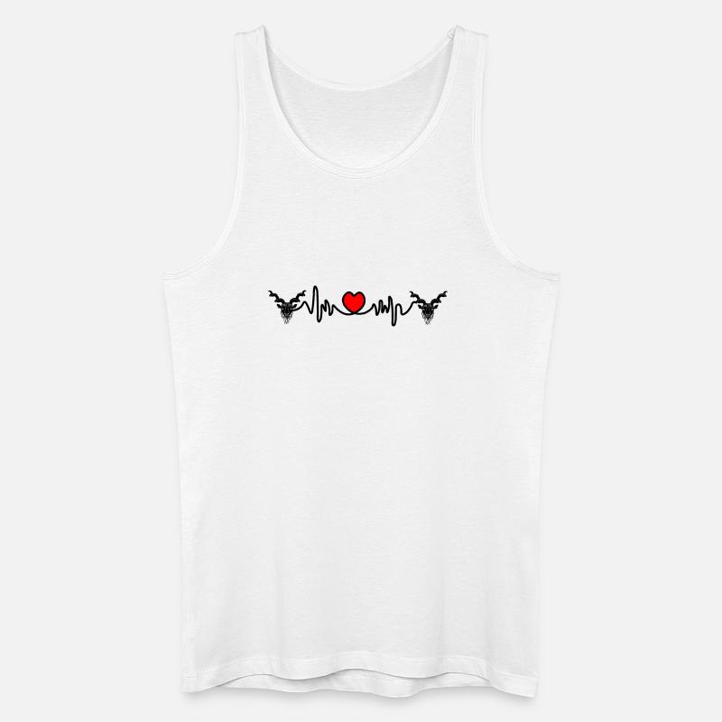 Herzfrequenz Cardio Steinbock Steinbock Steinbock - Männer Bio Tank Top - Weiß
