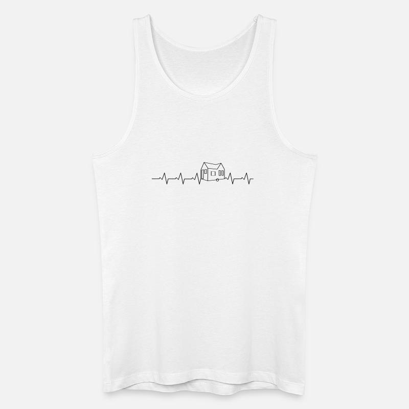 Tiny House EKG - Männer Bio Tank Top - Weiß