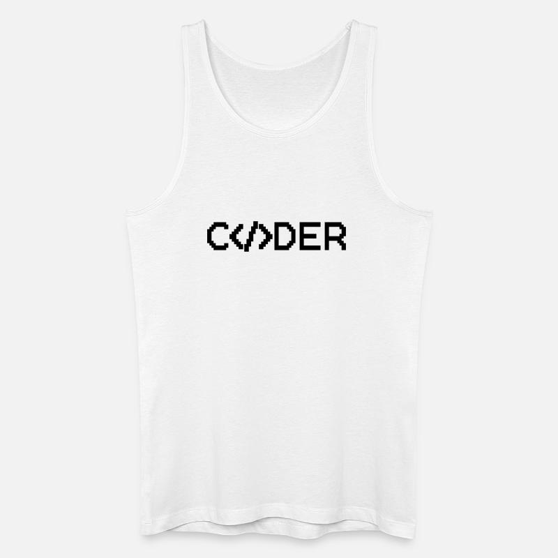 Coder - Männer Bio Tank Top - Weiß