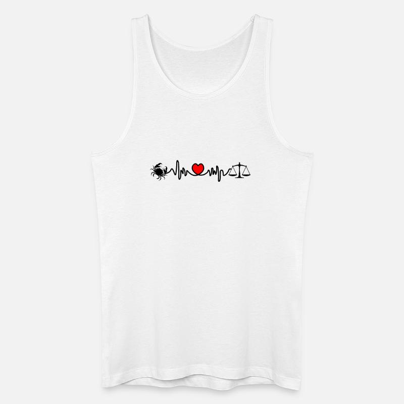Herzfrequenz-Kardiokrebs-Skala - Männer Bio Tank Top - Weiß