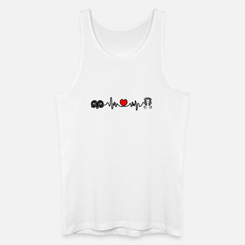 Herzfrequenz Cardio Widder Jungfrau - Männer Bio Tank Top - Weiß
