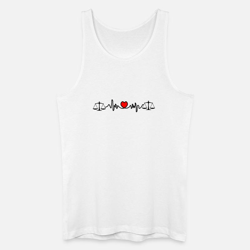 Herzfrequenz-Cardio-Skala - Männer Bio Tank Top - Weiß