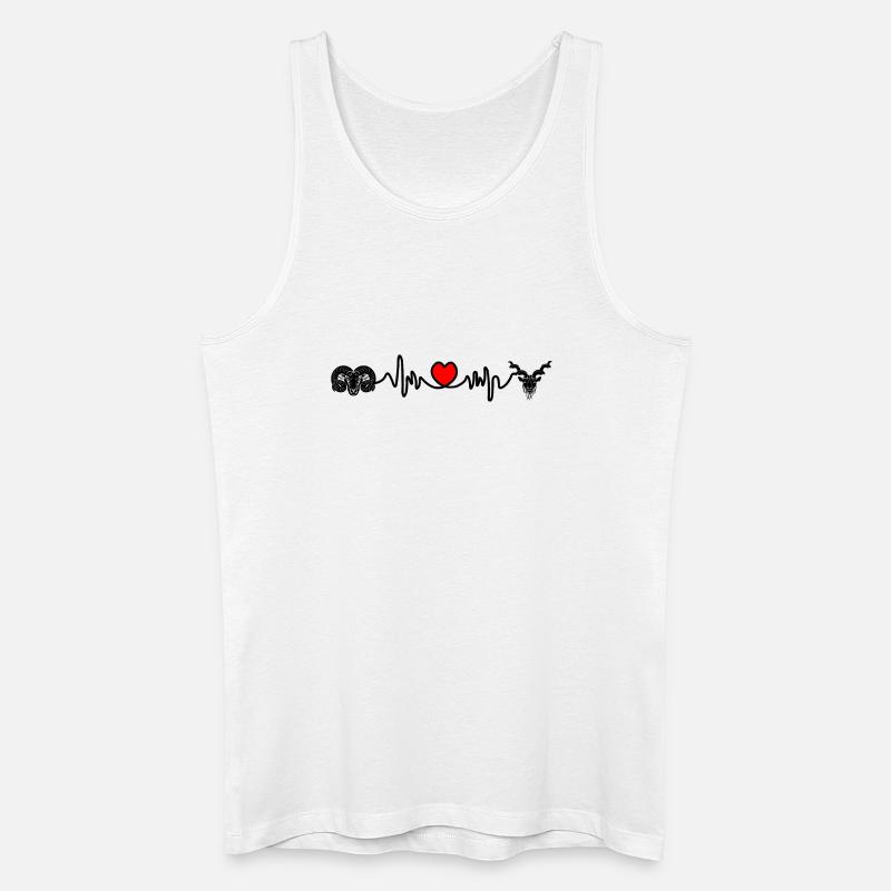 Herzfrequenz Cardio Widder Steinbock - Männer Bio Tank Top - Weiß