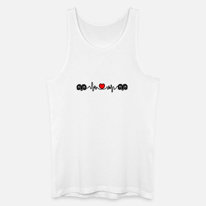 Herzfrequenz Cardio Ram Ram Ram - Männer Bio Tank Top - Weiß