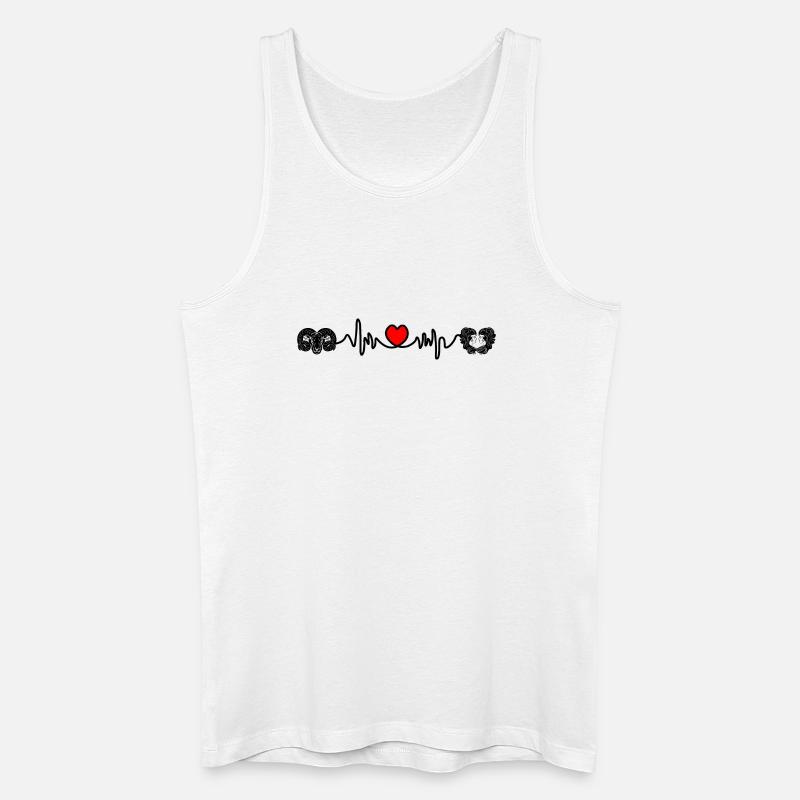 Herzfrequenz Cardio Widder Zwillinge - Männer Bio Tank Top - Weiß