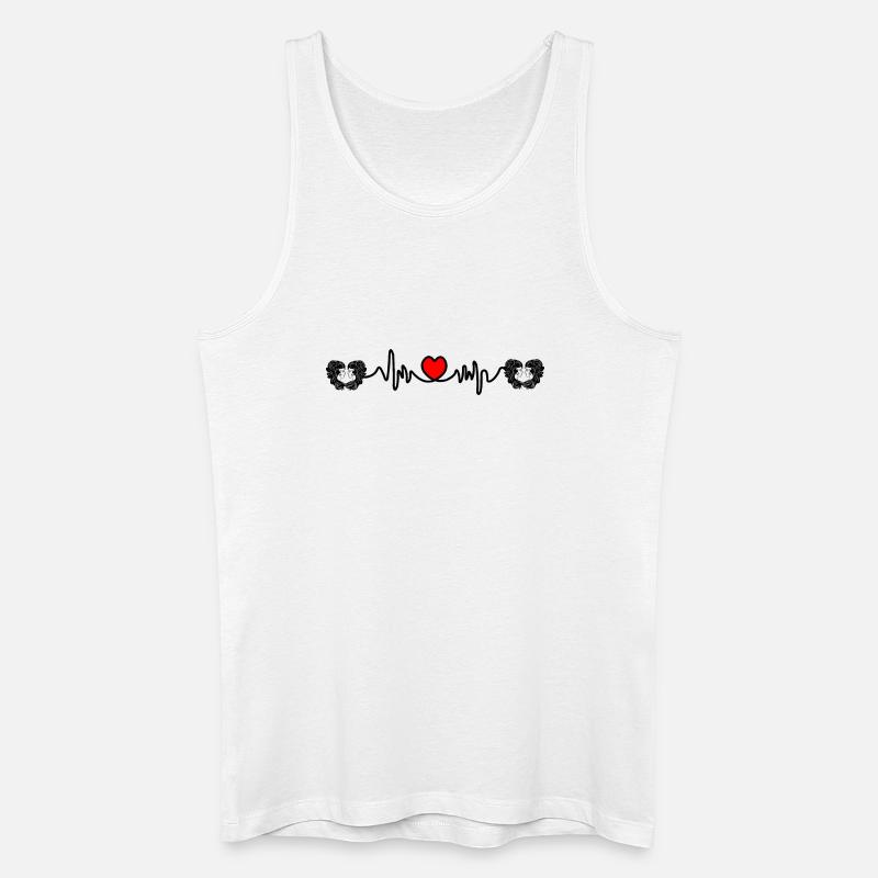 Herzfrequenz Cardio Twin Twins - Männer Bio Tank Top - Weiß