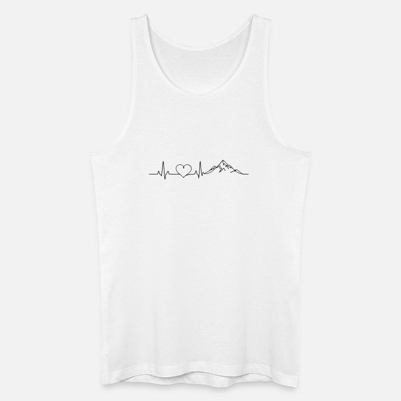 Berge Puls Herz - Männer Bio Tank Top - Weiß