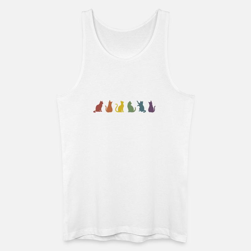 Bunte Pride Katzen Silhouetten  - Männer Bio Tank Top - Weiß