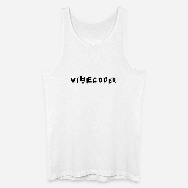 VibeCoder Glitch Neon - Men’s Organic Tank Top - white