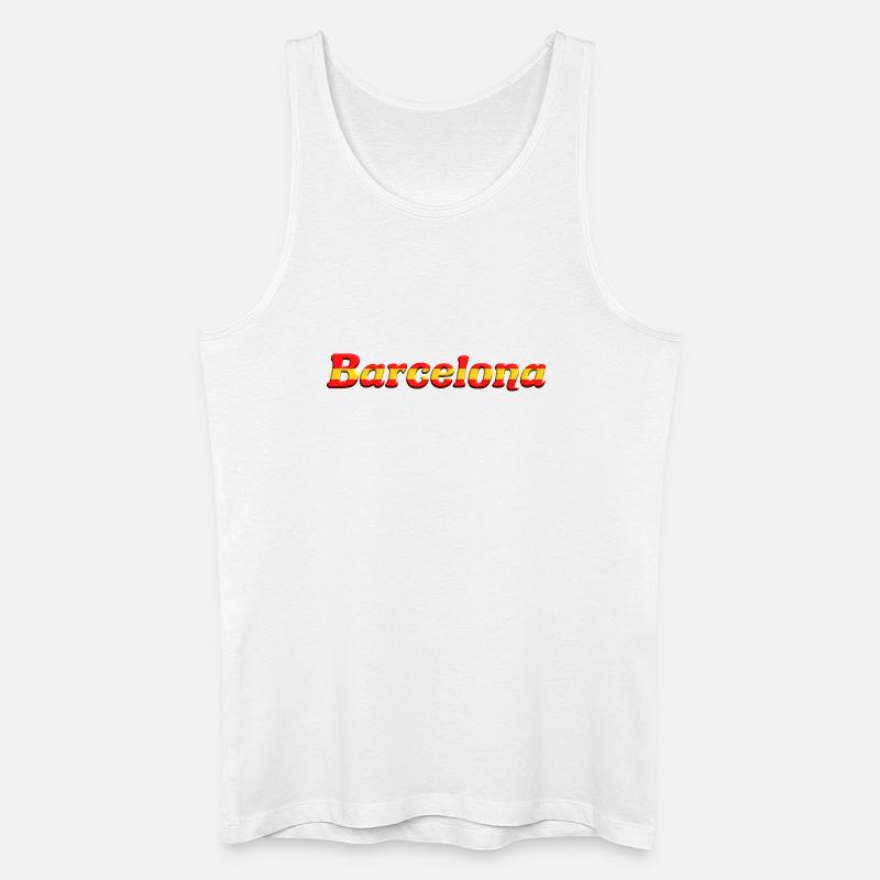 Barcelona - Männer Bio Tank Top - Weiß