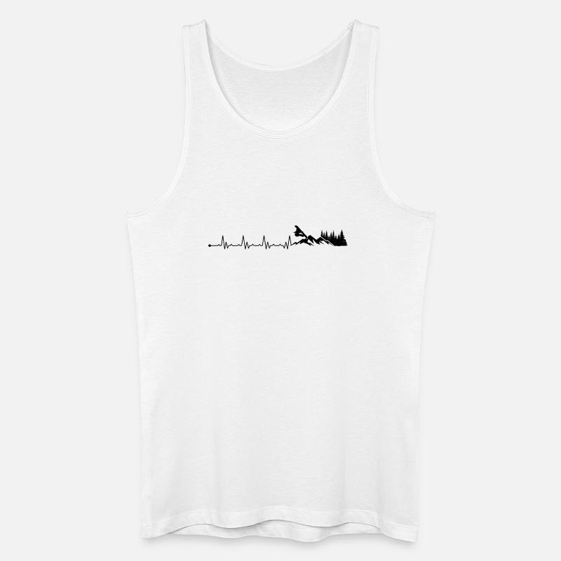 Herzschlag Snowboard - Männer Bio Tank Top - Weiß