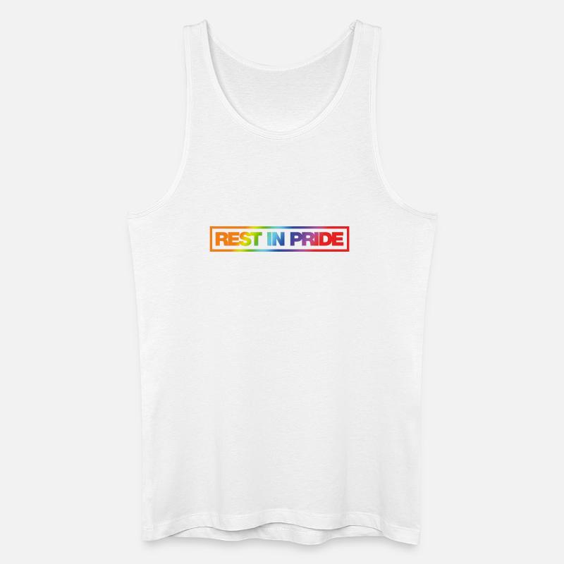 REST IN PRIDE (R.I.P.) Rainbow - Männer Bio Tank Top - Weiß