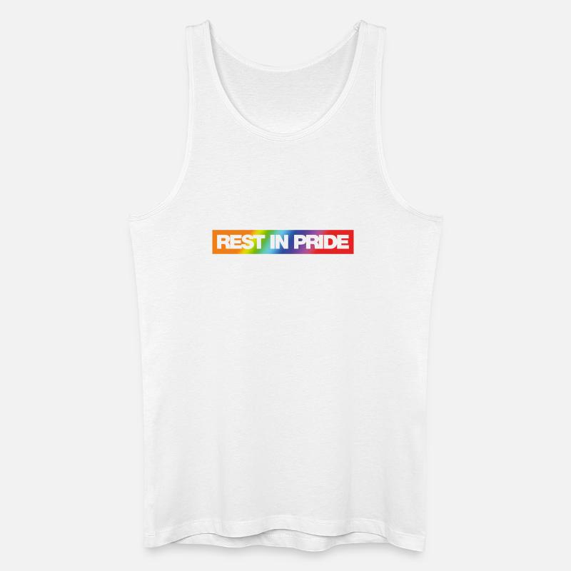 REST IN PRIDE (R.I.P.) Rainbow - Männer Bio Tank Top - Weiß