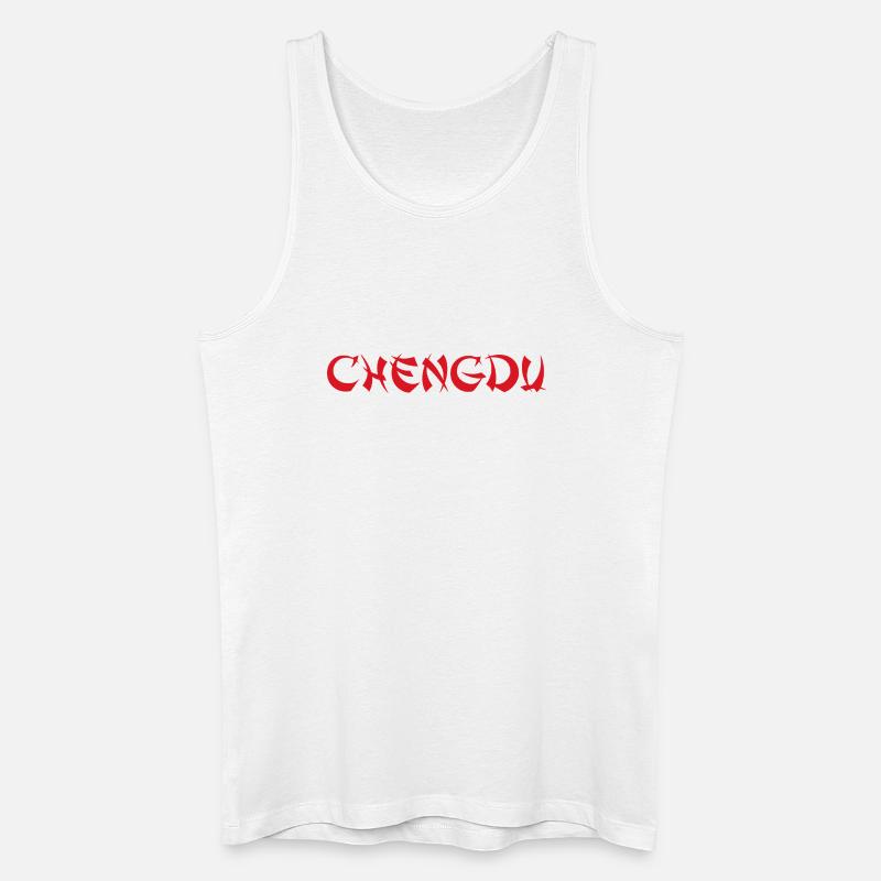 CHENGDU China - Männer Bio Tank Top - Weiß