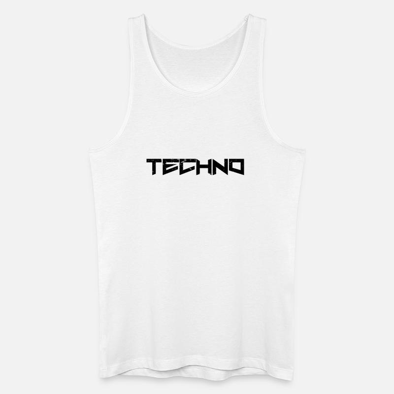 Techno - Männer Bio Tank Top - Weiß