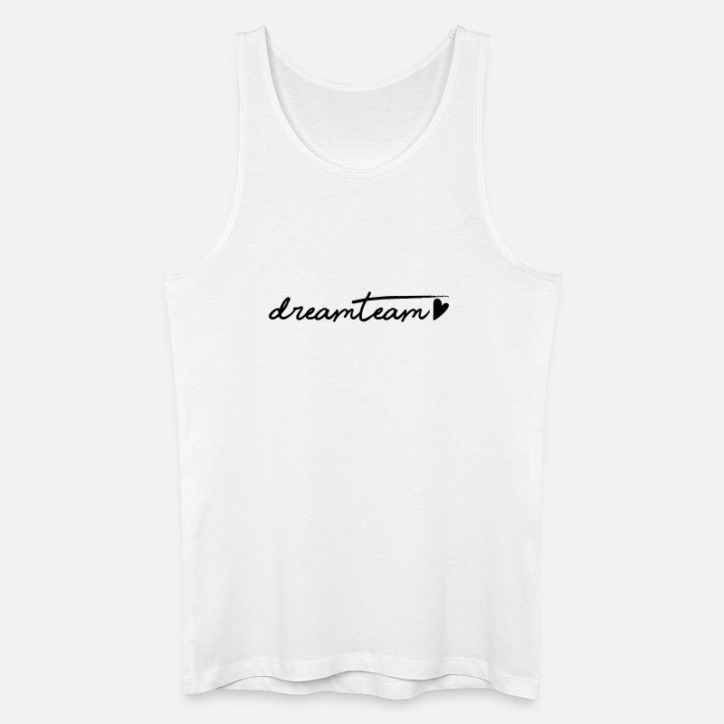 Dreamteam schwarzem Herz - Männer Bio Tank Top - Weiß