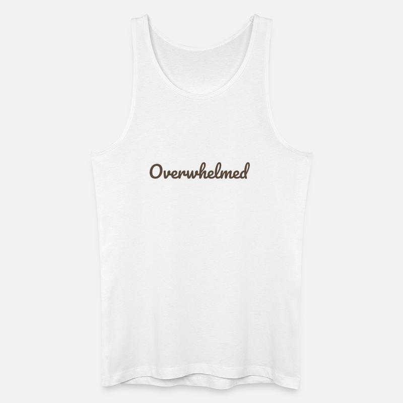 Überwältigt Script-Text in Braun - Männer Bio Tank Top - Weiß