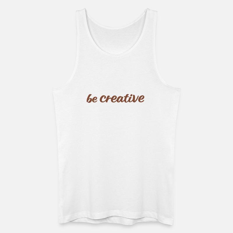 Be Creative Script Brown - Men’s Organic Tank Top - white