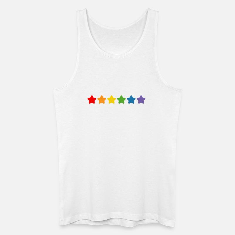 Regenbogen Sternchen LGBT lgbtqi queer - Männer Bio Tank Top - Weiß