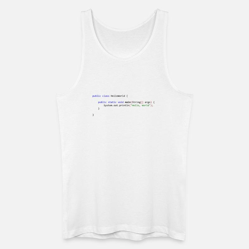 Bonjour tout le monde en Java - Débardeur bio Homme - blanc
