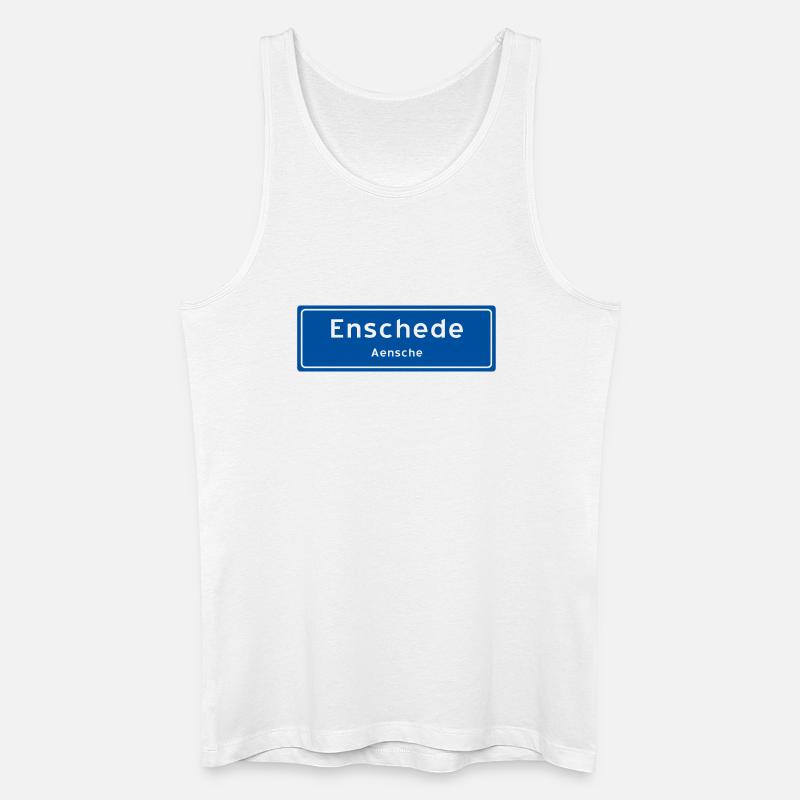 Enschede Stadtschild - Männer Bio Tank Top - Weiß