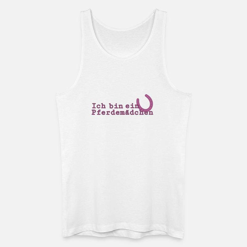 Ich bin ein Pferdemädchen - Männer Bio Tank Top - Weiß