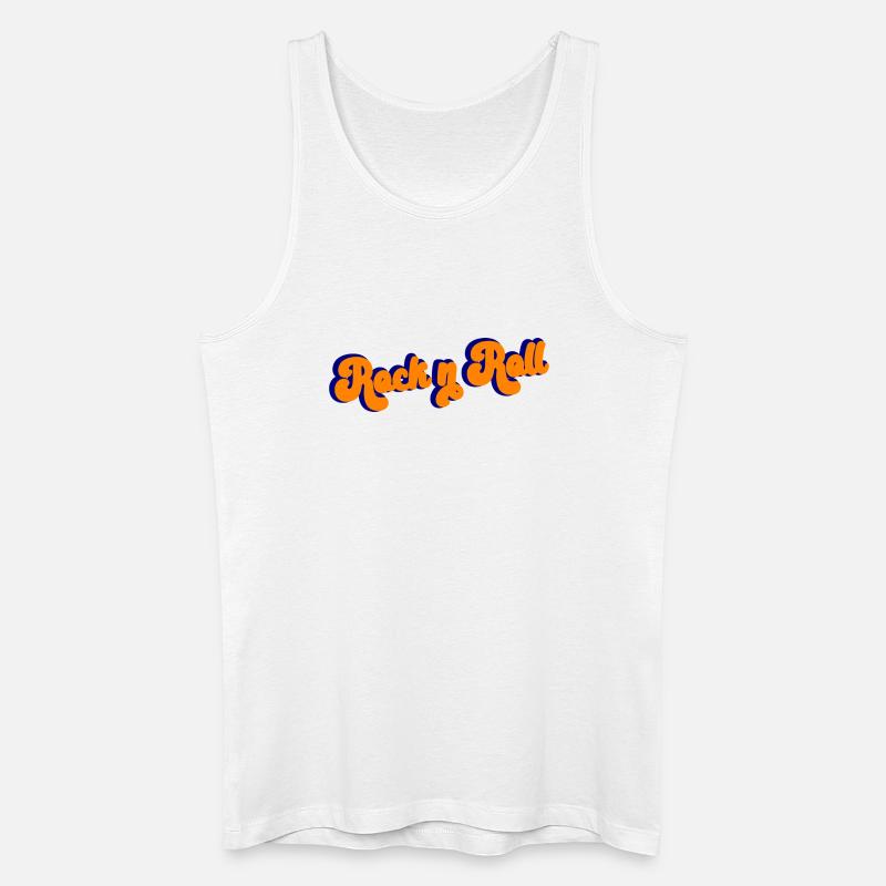 Rock and Roll Design Retro - Männer Bio Tank Top - Weiß