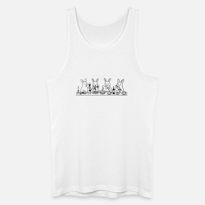 Dining Rabbits - Männer Bio Tank Top - Weiß