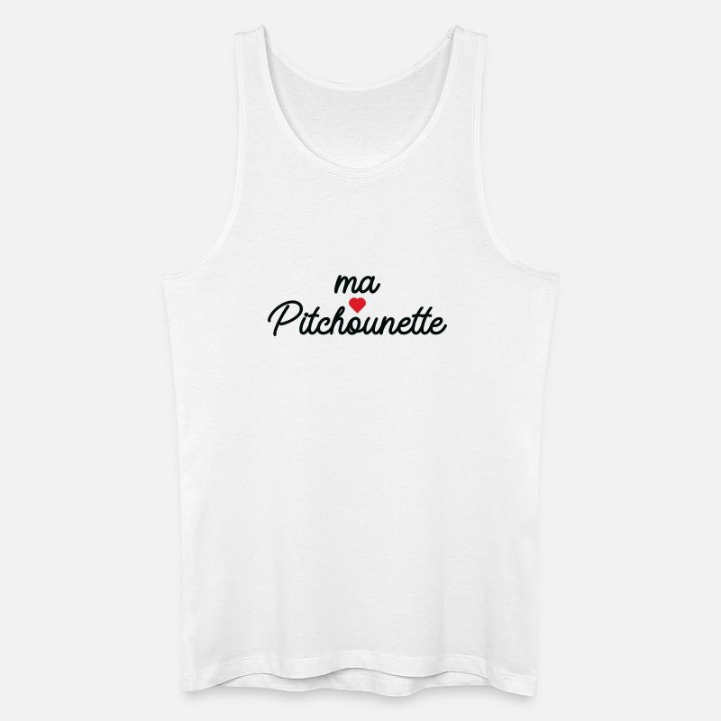 Ma Pitchounette Cœur Doux Script - Männer Bio Tank Top - Weiß