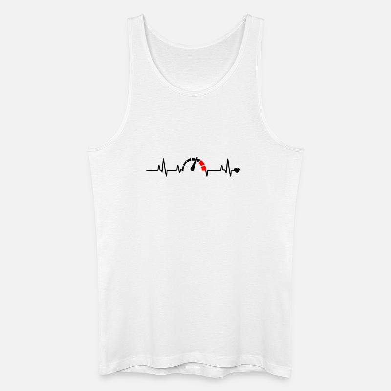 Red Segment Bow Logo Pattern - Men’s Organic Tank Top - white
