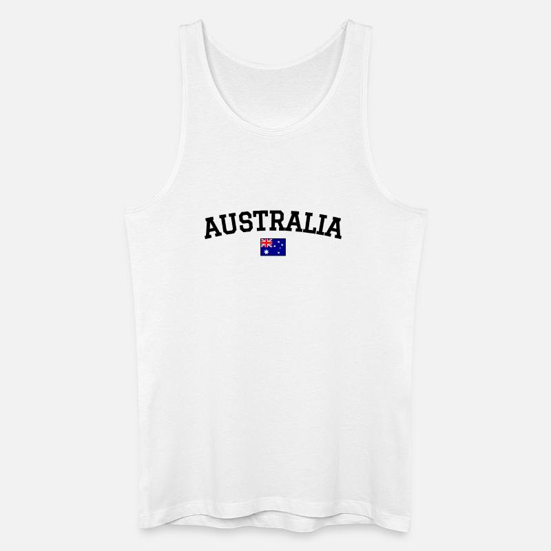 Australien Flagge Design Schwarz - Männer Bio Tank Top - Weiß