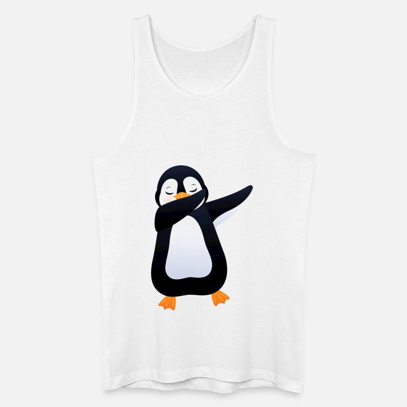 Penguin Dab Dance - Cool Gift - Männer Bio Tank Top - Weiß