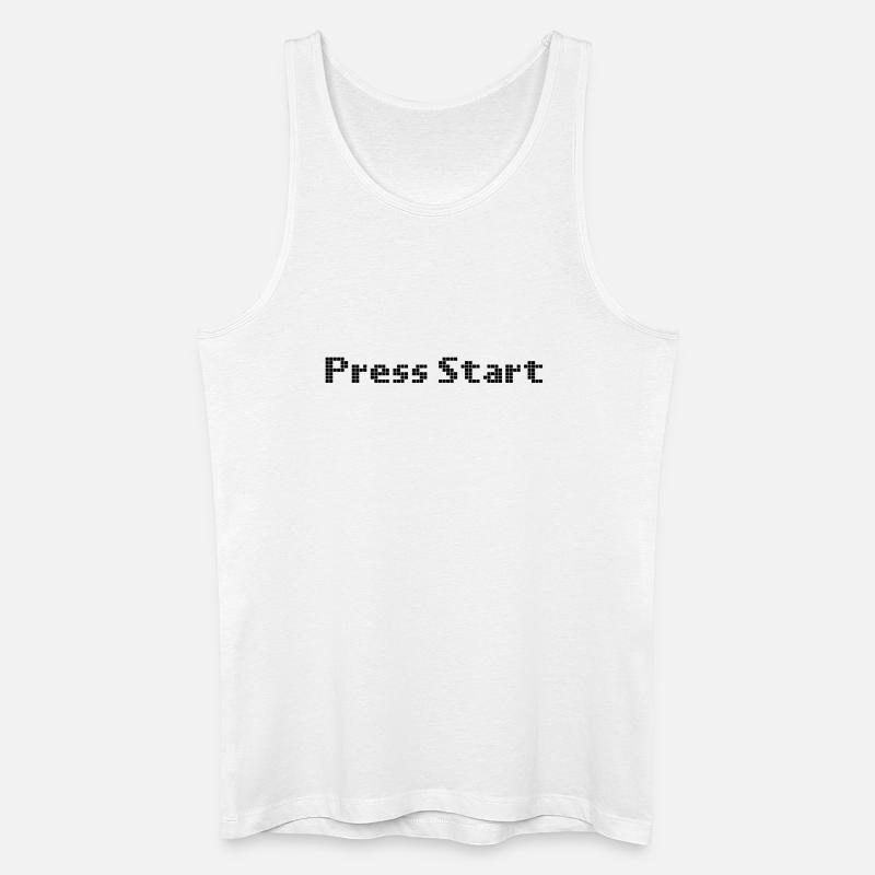 press start - space invader - Männer Bio Tank Top - Weiß