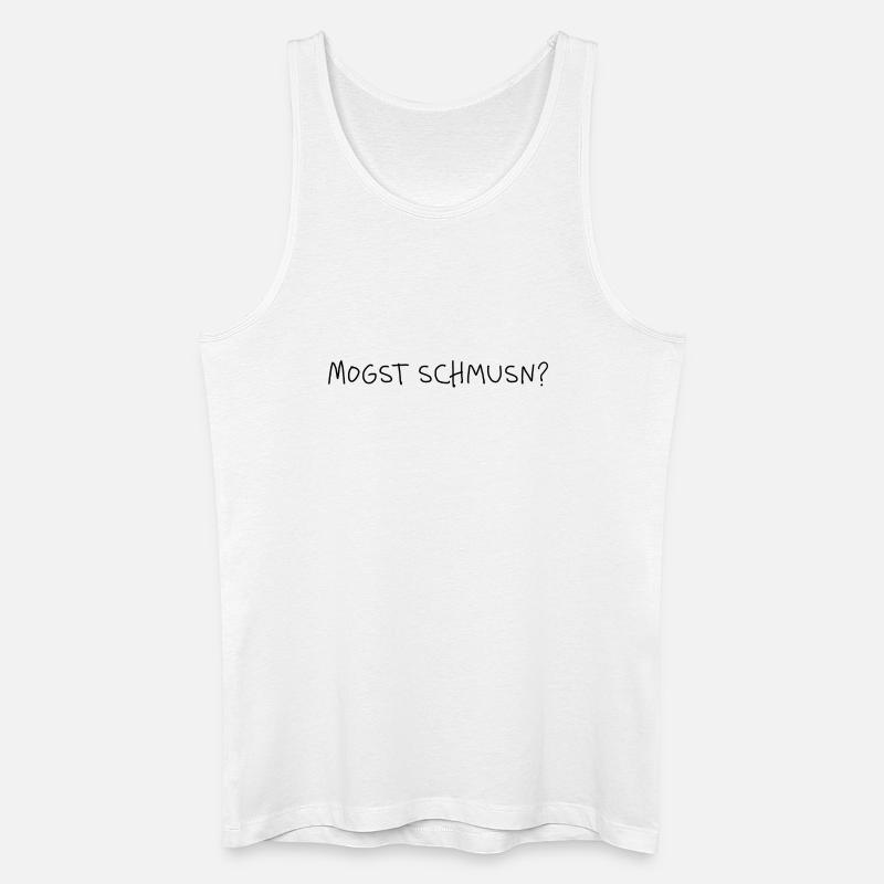 Mogst schmusn? Dialekt Minimal Statement - Männer Bio Tank Top - Weiß