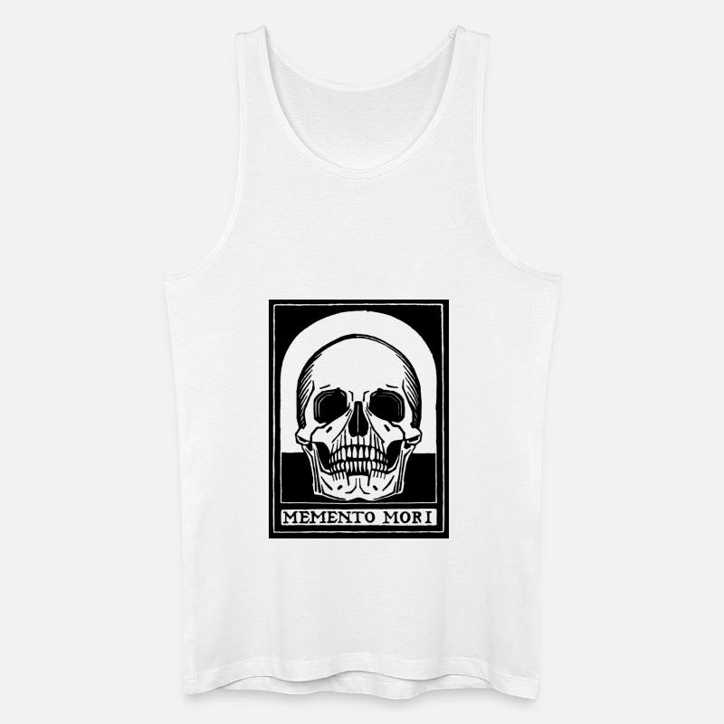 Memento Mori (schwarze Version) - Männer Bio Tank Top - Weiß