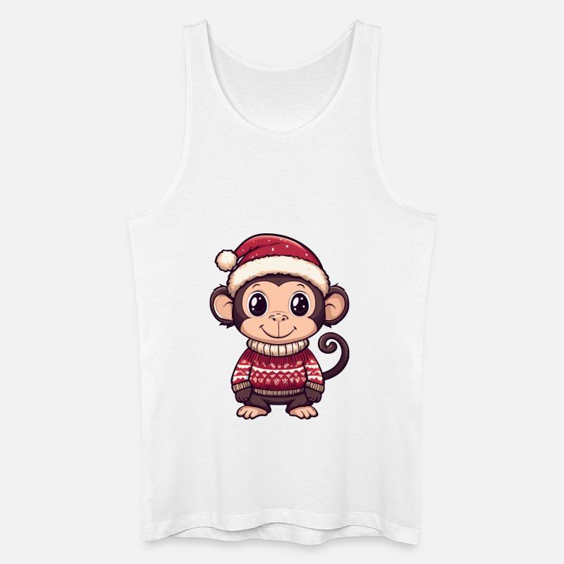 Monkey Christmas Comic - Men’s Organic Tank Top - white
