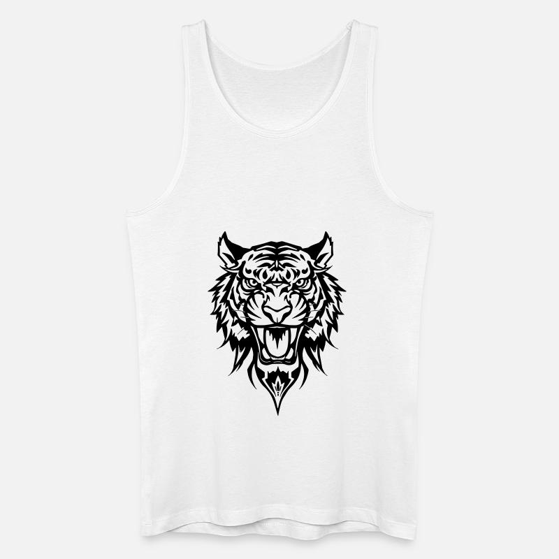 Tiger - Männer Bio Tank Top - Weiß