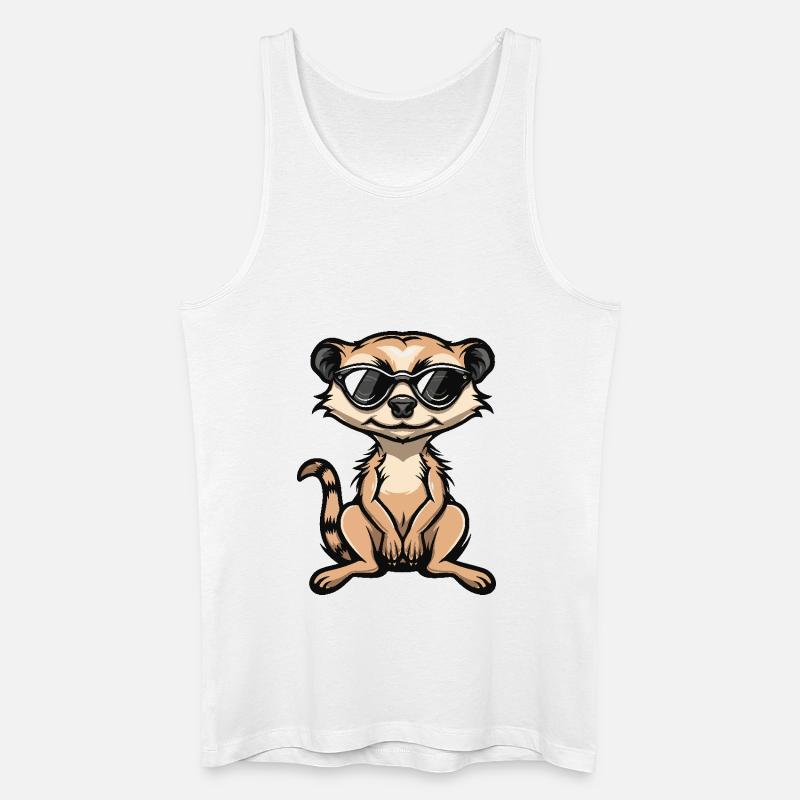 Erdmännchen Cool Comic - Männer Bio Tank Top - Weiß