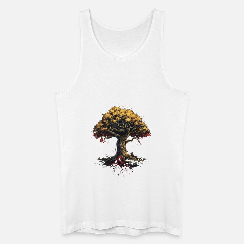 T-Shirt "Lebensbaum" - Männer Bio Tank Top - Weiß