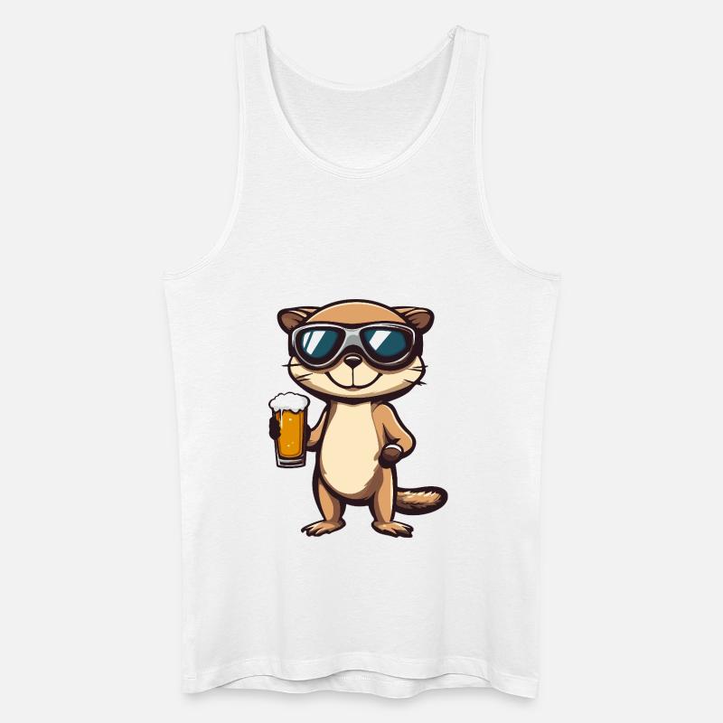 Erdmännchen Apres Ski Bier Comic - Männer Bio Tank Top - Weiß