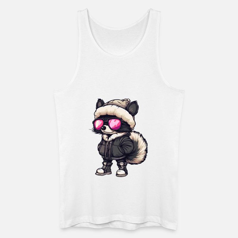 Stinktier Cool Comic - Männer Bio Tank Top - Weiß